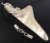 Перламутровый кулон с жемчугом на шнуре Серебро 925