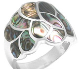 Кольцо "Волшебные Чешуйки" с абалоном Серебро 925