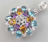 Кулон из коллекции "Sunshine" с самоцветами Серебро 925