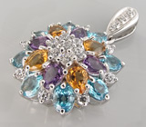 Кулон из коллекции "Sunshine" с самоцветами Серебро 925