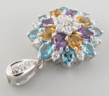 Кулон из коллекции "Sunshine" с самоцветами Серебро 925