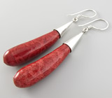 Серьги с кораллами Серебро 925