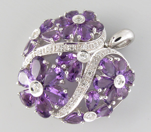 Кулон из коллекции "Sunshine" с аметистами