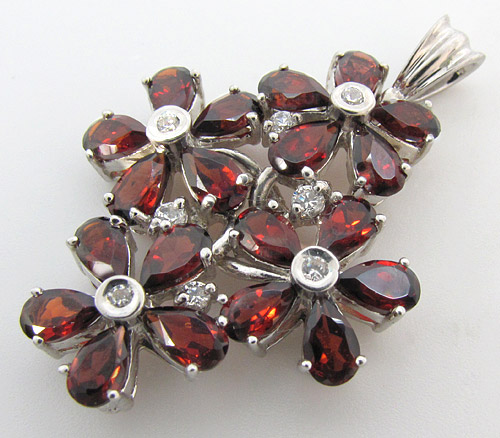 Кулон из коллекции "Sunshine" с гранатами Серебро 925