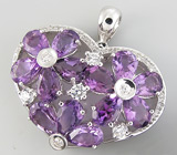 Кулон из коллекции "Sunshine" с аметистами Серебро 925