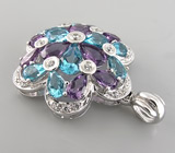 Кулон из коллекции "Sunshine" с топазами и аметистами Серебро 925