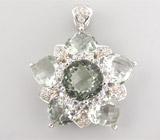 Кулон из коллекции "Sunshine" с зелеными аметистами Серебро 925