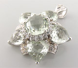 Кулон из коллекции "Sunshine" с зелеными аметистами Серебро 925