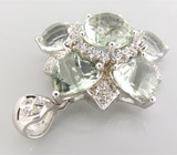 Кулон из коллекции "Sunshine" с зелеными аметистами Серебро 925