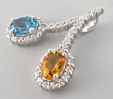 Кулон из коллекции "Sunshine" с топазом и цитрином Серебро 925