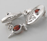 Серьги с гранатами Серебро 925