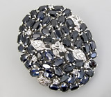 Крупная брошь/кулон с синими сапфирами Серебро 925