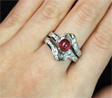 Два в одном! Оригинальное кольцо с розовым сапфиром Серебро 925