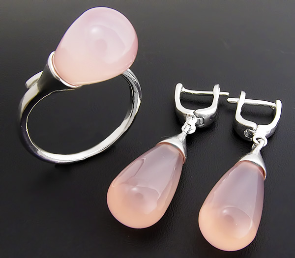 Серьги Из Розового Кварца