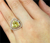 Элегантное кольцо с цитрином и бриллиантами Золото