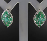 Серьги с изумрудами Серебро 925