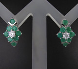 Серьги с изумрудами Серебро 925