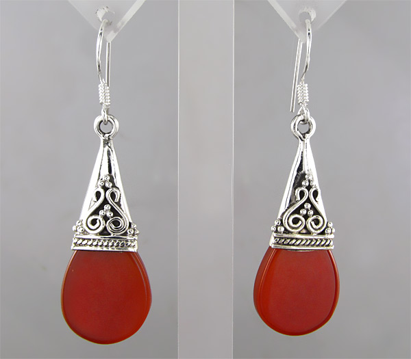 Серьги с корнелианом