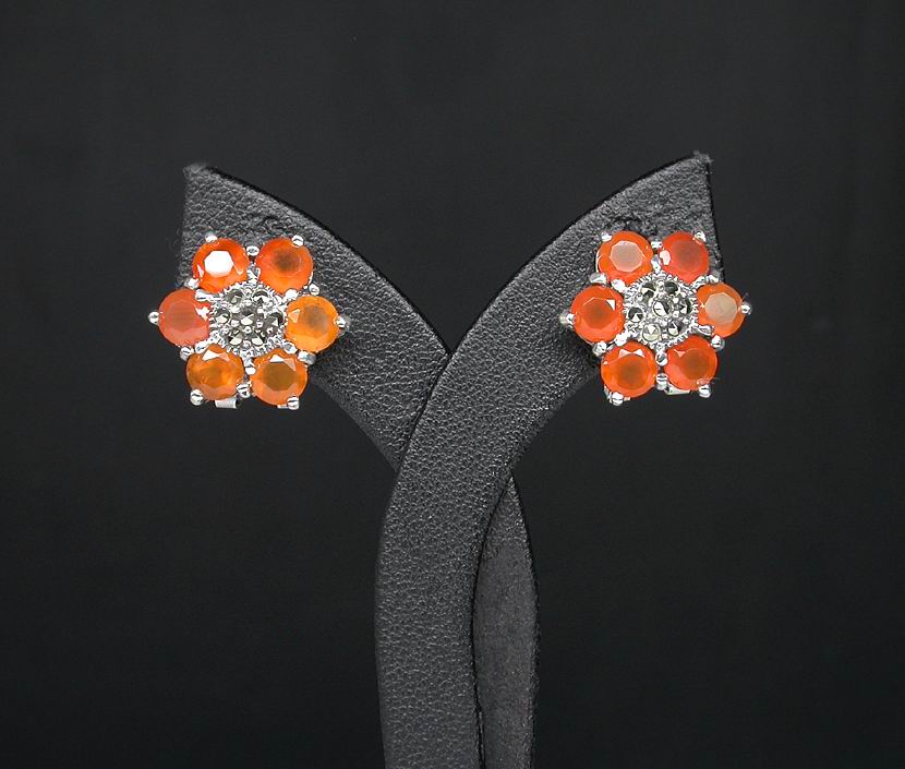 Серьги с огненными опалами