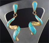 Серьги с бирюзой Золото
