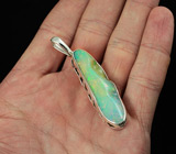 Кулон с эфиопским опалом 39 карат! Роскошный крупный камень Серебро 925