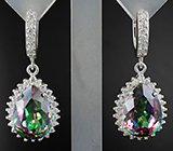 Серьги с мистическим кварцем Серебро 925