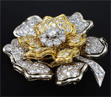 Королевская брошь от итальянского дизайнера Moba с бриллиантами 6,75 карат Золото