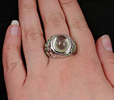 Филигранное кольцо с пренитом и цаворитами Серебро 925