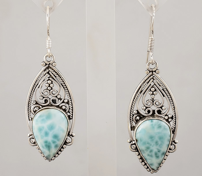 Серьги с ларимарами
