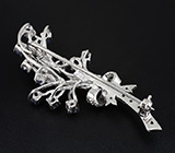 Прелестная брошь/кулон c синими сапфирам Серебро 925