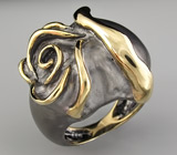 Скульптурное кольцо из серебра 925 пробы. Серебро 925