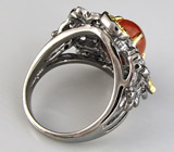 Кольцо из серебра 925 пробы с карнелианом и самоцветами