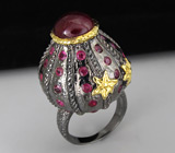 Кольцо из серебра 925 пробы с рубинами.