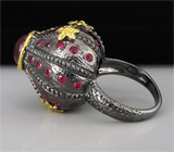 Кольцо из серебра 925 пробы с рубинами.