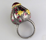 Кольцо из серебра 925 пробы с рубинами.