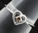 Кольцо из коллекции "Lady Dilly" с бриллиантом "шампань" Серебро 925