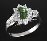 Изящное кольцо с зеленым апатитом Серебро 925