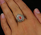 Замечательное кольцо с сапфирами и бесцветными топазами Серебро 925