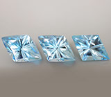 Набор из 3 топазов авторской огранки 8,12 карат 