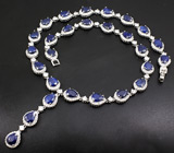 Колье с насыщенно-синими сапфирами Серебро 925