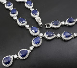 Колье с насыщенно-синими сапфирами Серебро 925