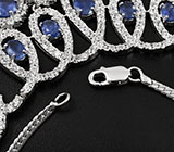 Великолепное колье с синими сапфирами Серебро 925