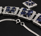 Стильное колье с насыщенно-синими сапфирами Серебро 925