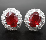 Серьги с рубинами 2,85 карат Серебро 925