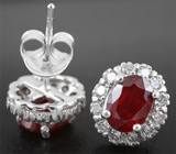 Серьги с рубинами 2,85 карат Серебро 925