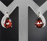 Серебряные серьги с гранатами Серебро 925