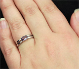 Стильное кольцо c лиловой шпинелью 0,26 карат Серебро 925