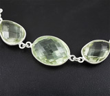 Серебряное колье с зелеными аметистами Серебро 925