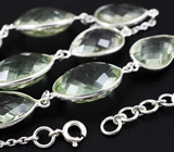 Серебряное колье с зелеными аметистами Серебро 925