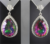 Серебряные серьги с мистическим кварцем Серебро 925